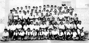 11th Grade graduating class with all of the teachers of the school (1977)
